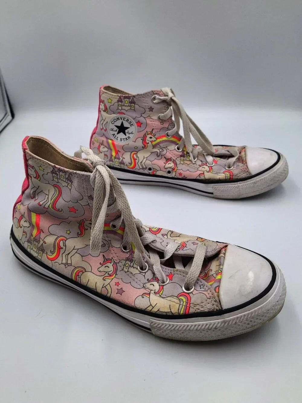 Converse Chuck Taylor Unicorn Castle Pink Purple High Top Sneaker Junior 6